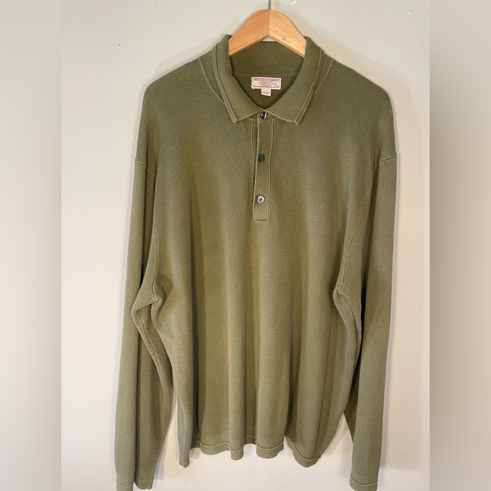 J. Crew / Wallace & Barnes Olive Green Military-Style Sweater — XL